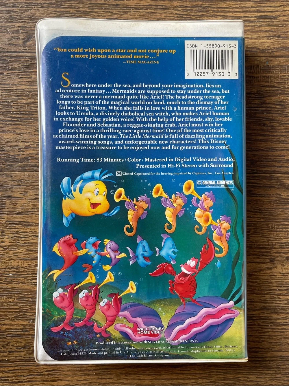 The Little Mermaid VHS #913 Walt Disney Classic Clamshell
